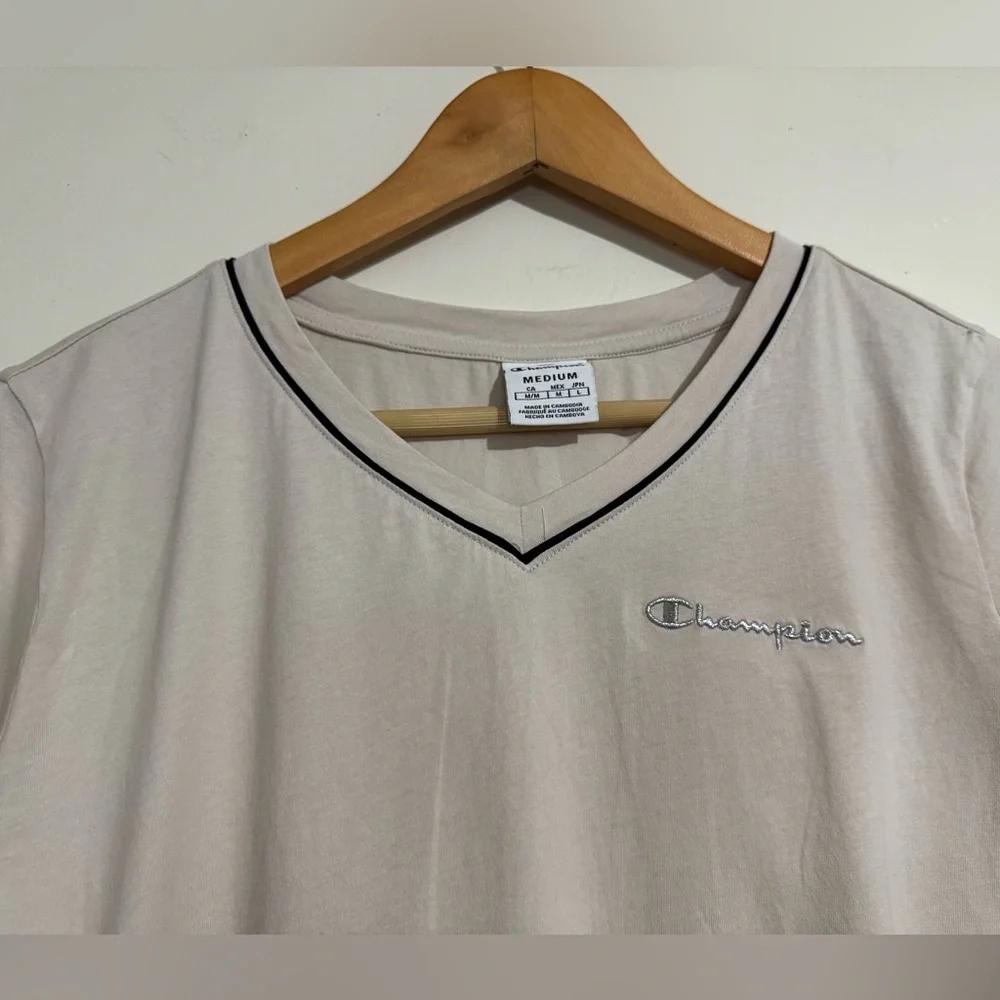 Champion Medium Cream V-Neck T-Shirt - Picture 3 of 5